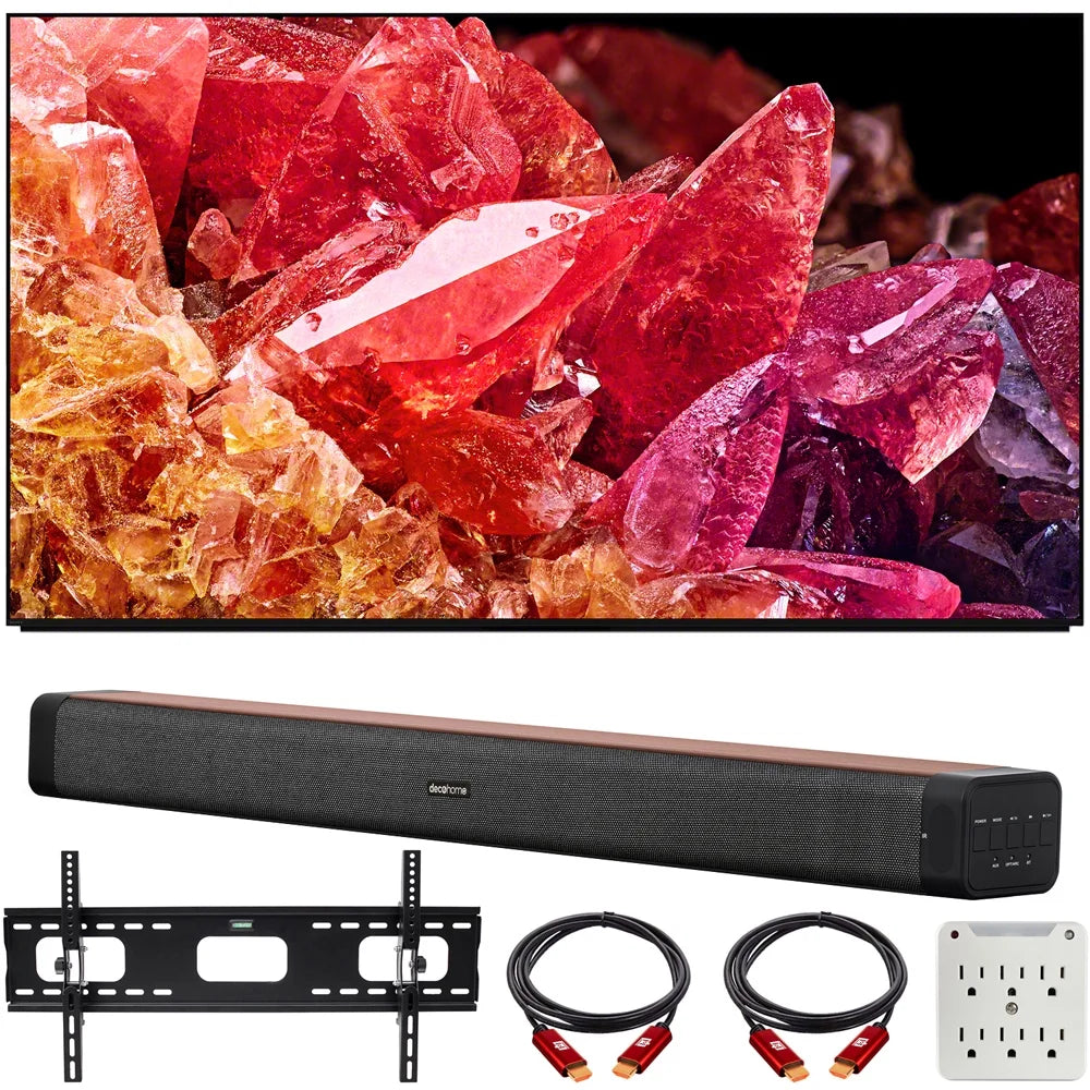 6-Outlet Wall Deco 60W Mini Bundle Adapter Google XR85X95K TV LED TV and with 2.0 XR X95K Bundle Home HDR Bracket 37"-100" with TV smart 4K Soundbar, Channel BRAVIA (2022 Surge Model) Mount Sony 85"
