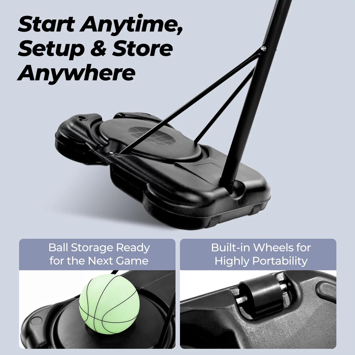 Pump Balls Adjustable Basketball Hoop 45"-59" Valwix 2 Swimming Pool And With Height
