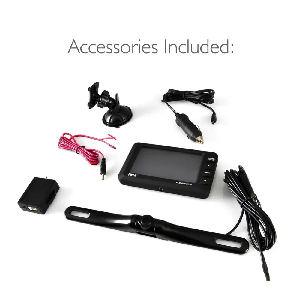 Display Rear Wireless Vehicle with Screen - Camera PYLE Monitor Kit Parking/Reverse 4.3’’ & - Backup PLCM4378WIR.5 View System