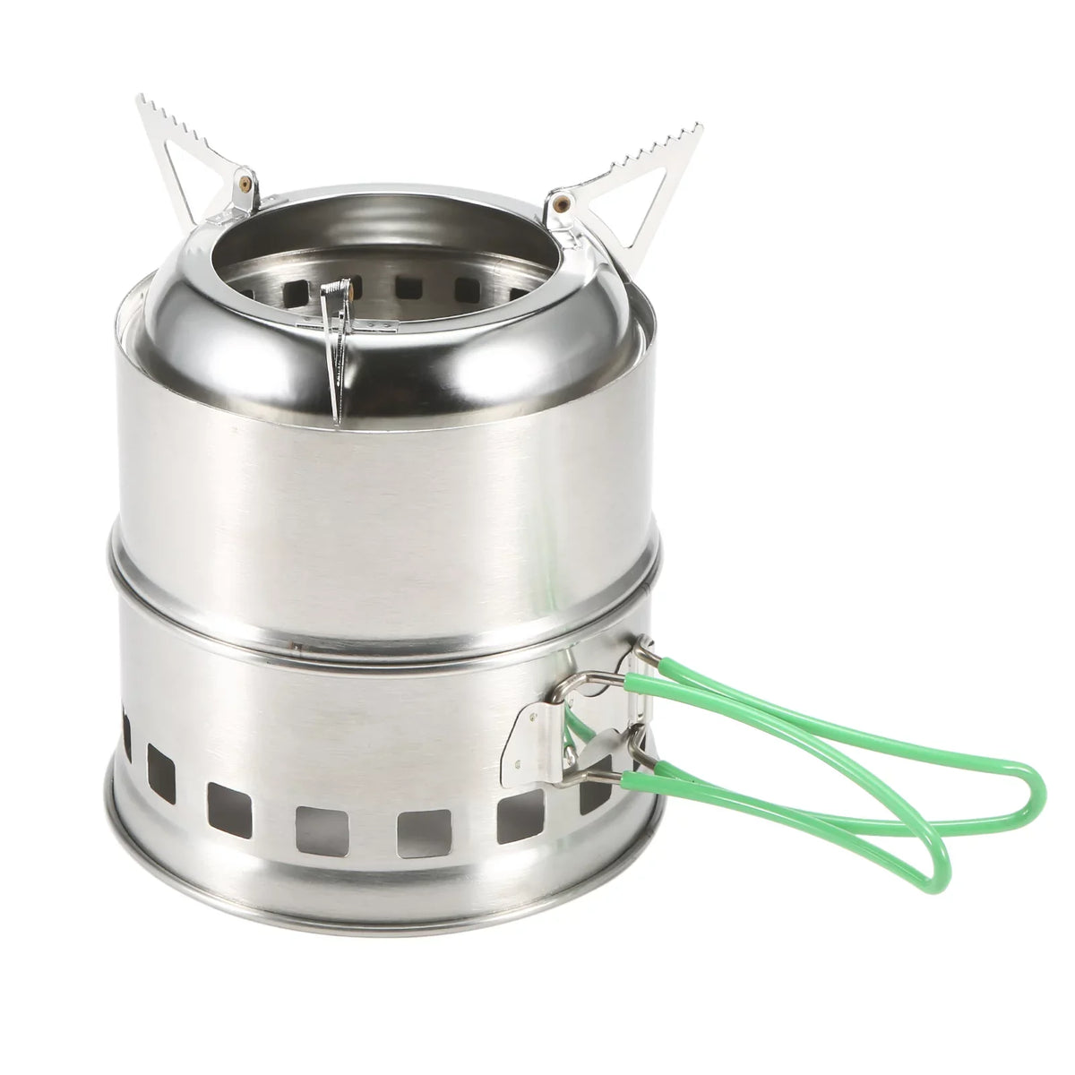 Stainless - Hiking Handles Stove Folding Camping Stove Burning Tray Lixada and Wood Foldable Backpacking with Steel and for