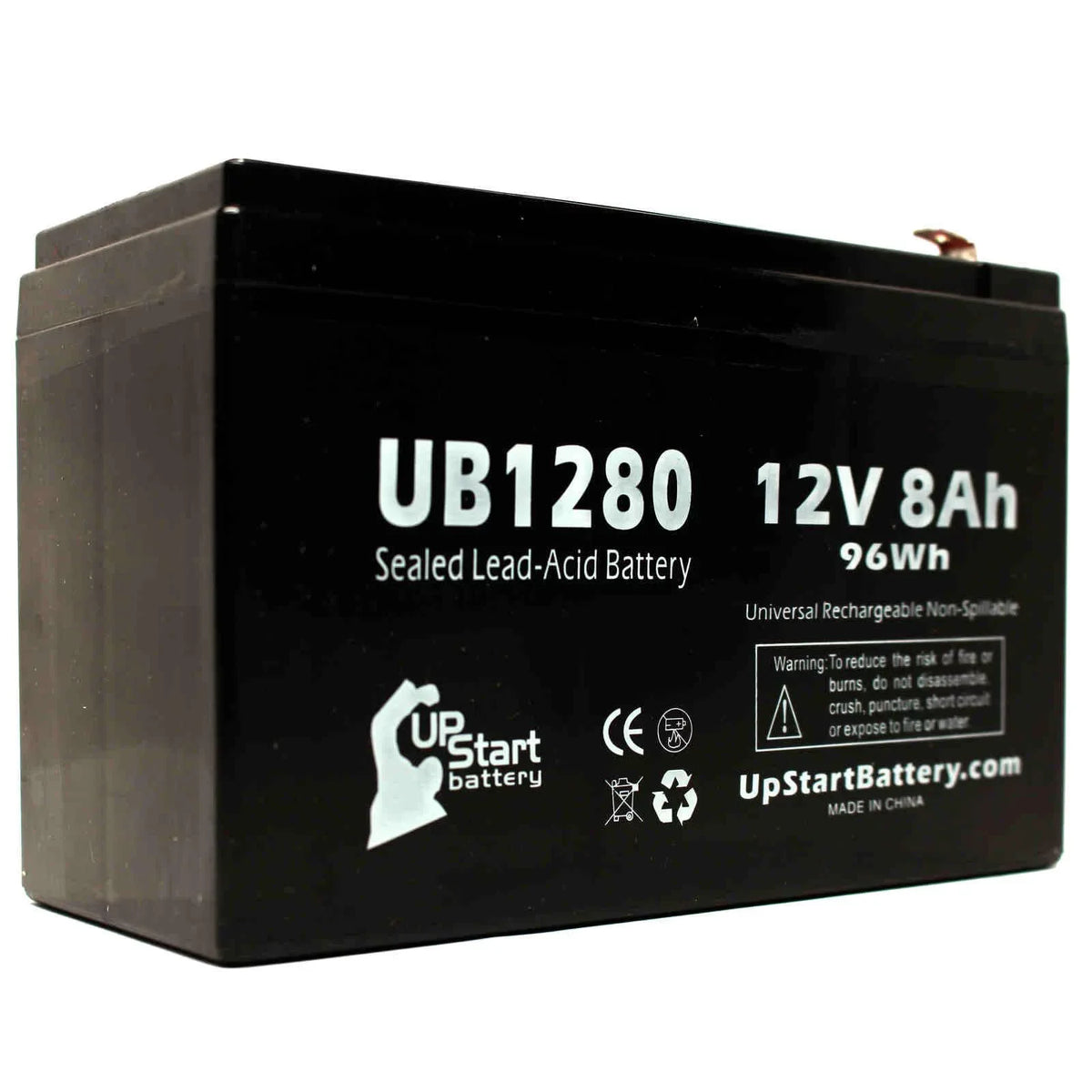 Battery Adapters F2 Pack Terminal Universal Sealed AGM, Replacement SLA) F1 to F1 Battery 8 8Ah, - Includes Acid 40 Compatible 4x - 8000mAh, UB1280 (12V, Dyonics - Terminal, ORTHOSCOPIC Lead