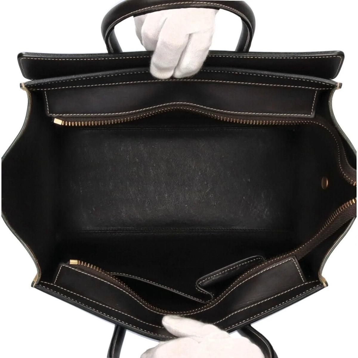 (Good) CELINE Ladies Shopper Luggage Pre-Owned Micro Handbag Calf Celine