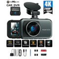 Dash Front Cars, for Rear 256GB with Support Monitor, and 3" Cam Camera Dual Cam 4K+1080P Dash Car Dash Parking