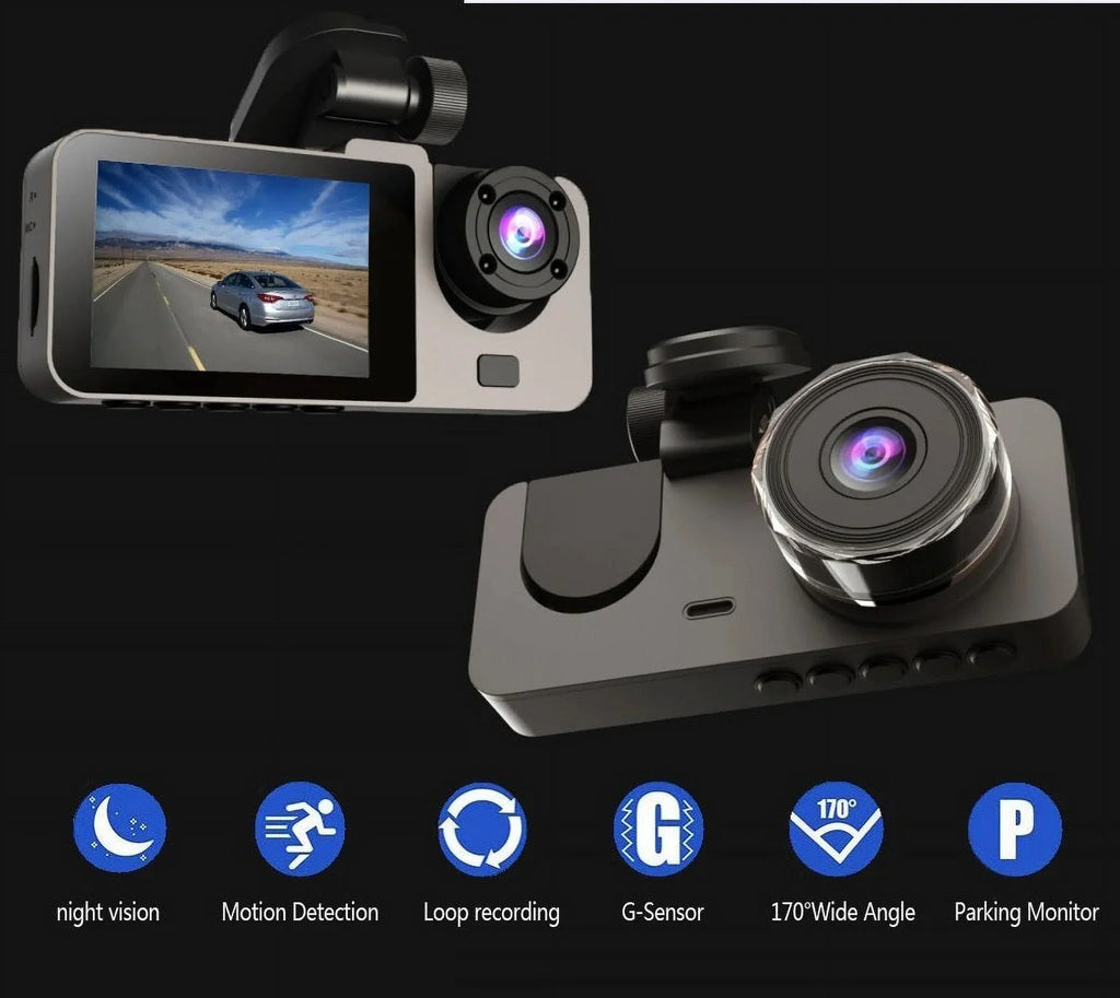 Vision Camera DVR Recorder. Car 3 Night Dash Video Car