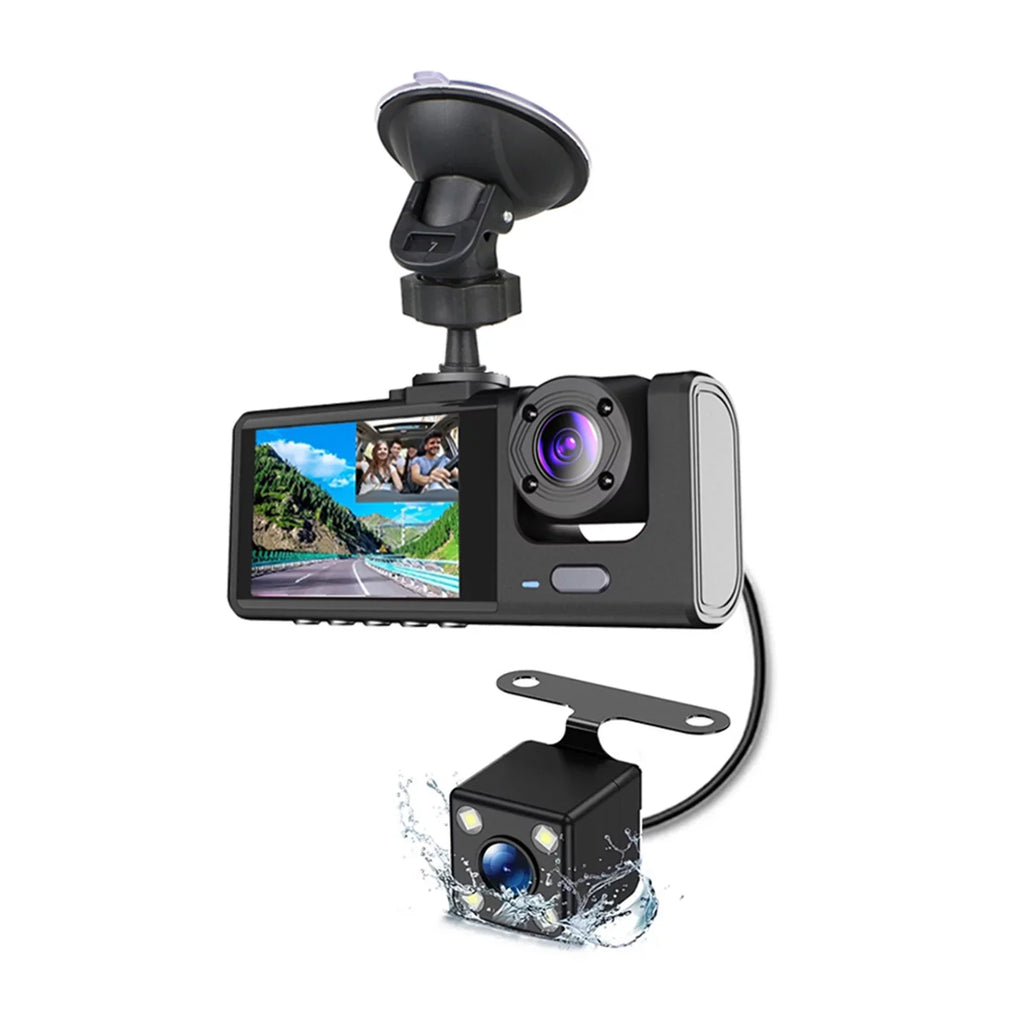 Nebublu Auto 3 Dash Recording Cameras, Safety Video Car Camcorder, Recorder Camera with Driving