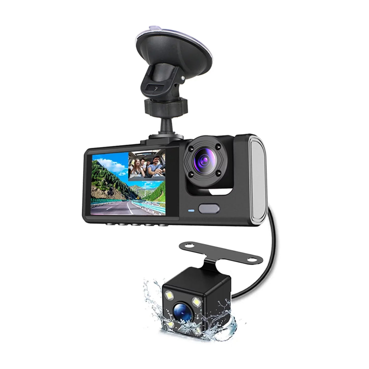 Nebublu Auto 3 Dash Recording Cameras, Safety Video Car Camcorder, Recorder Camera with Driving