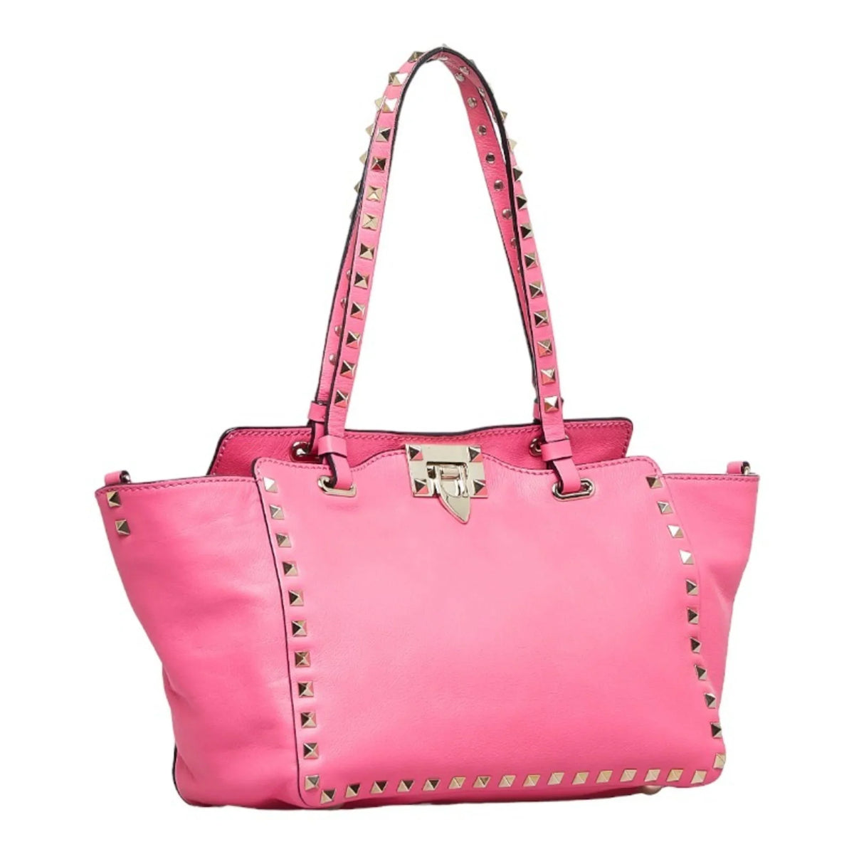 leather handbag (Good) ladies Valentino VALENTINO pink Rockstud bag shoulder Pre-Owned