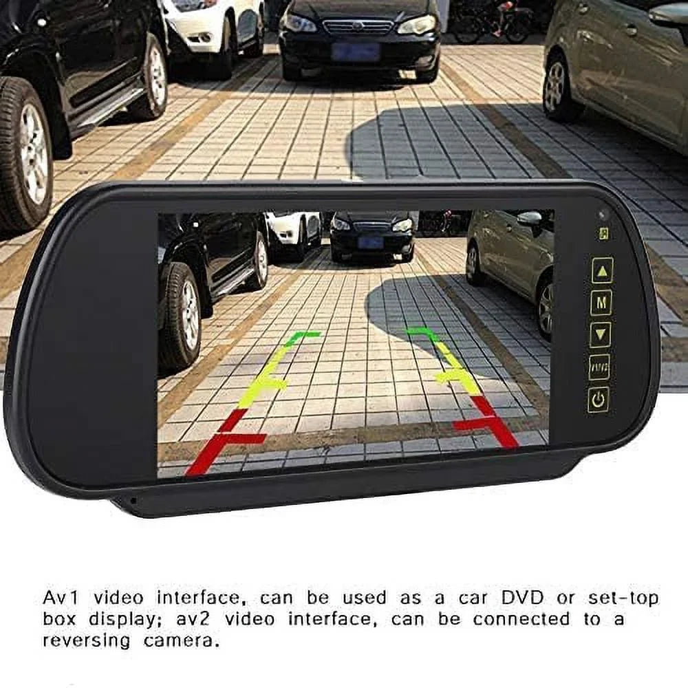 Mirror, Display Screen for DVD Car Camera 7 Car View Rear External Parking Digital Vehicle Monitor LCD Inch Bracket, with Bileeko Car Backup Rearview
