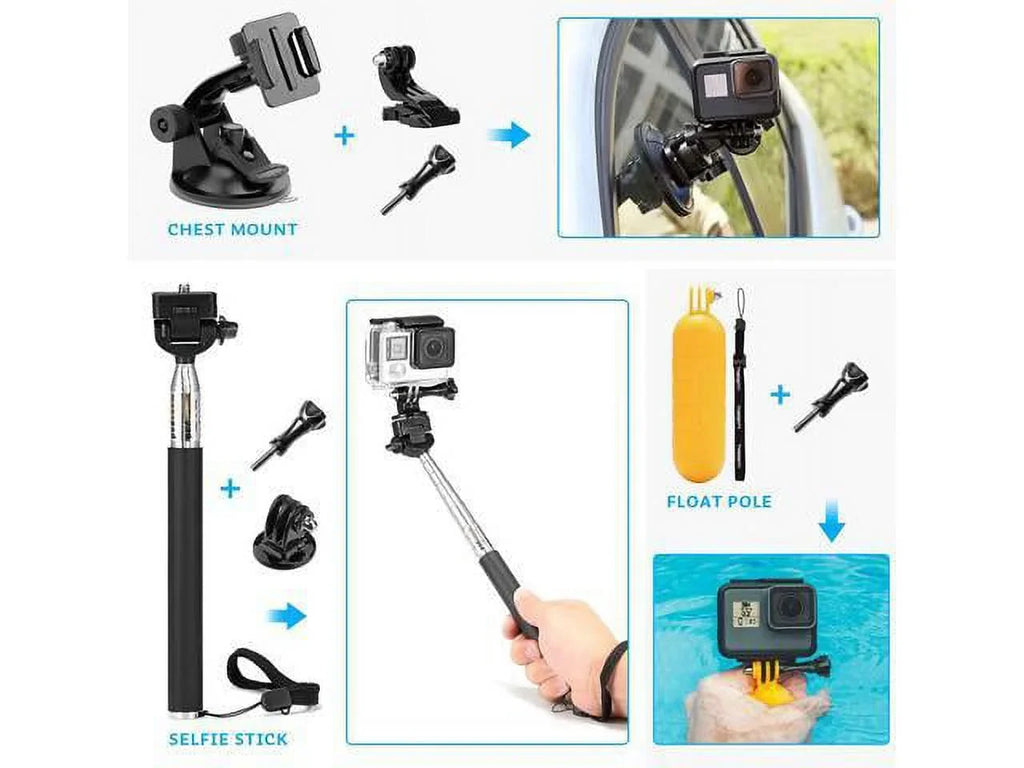 EK5000 Kit Fusion EK7000 SJ5000 GoPro AKASO 6 Accessories 5/Session 4K Max Hero 4/3+/3/2/1 SJ4000 8 5/Hero 9 for Camera 7 WiFi Action