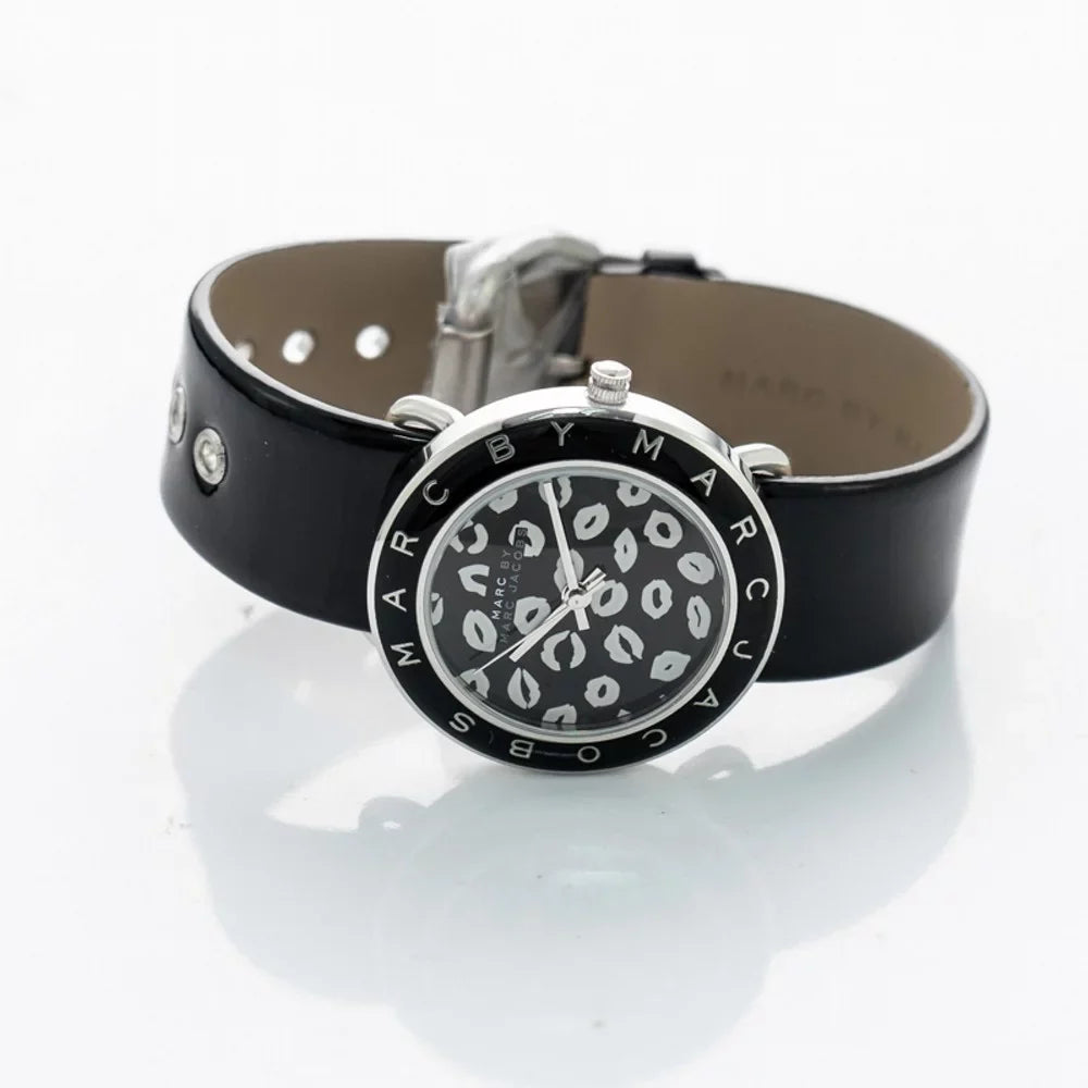 Black Women's Marc Lips Marc MBM1163 Amy Watch Leather By Jacobs 36MM