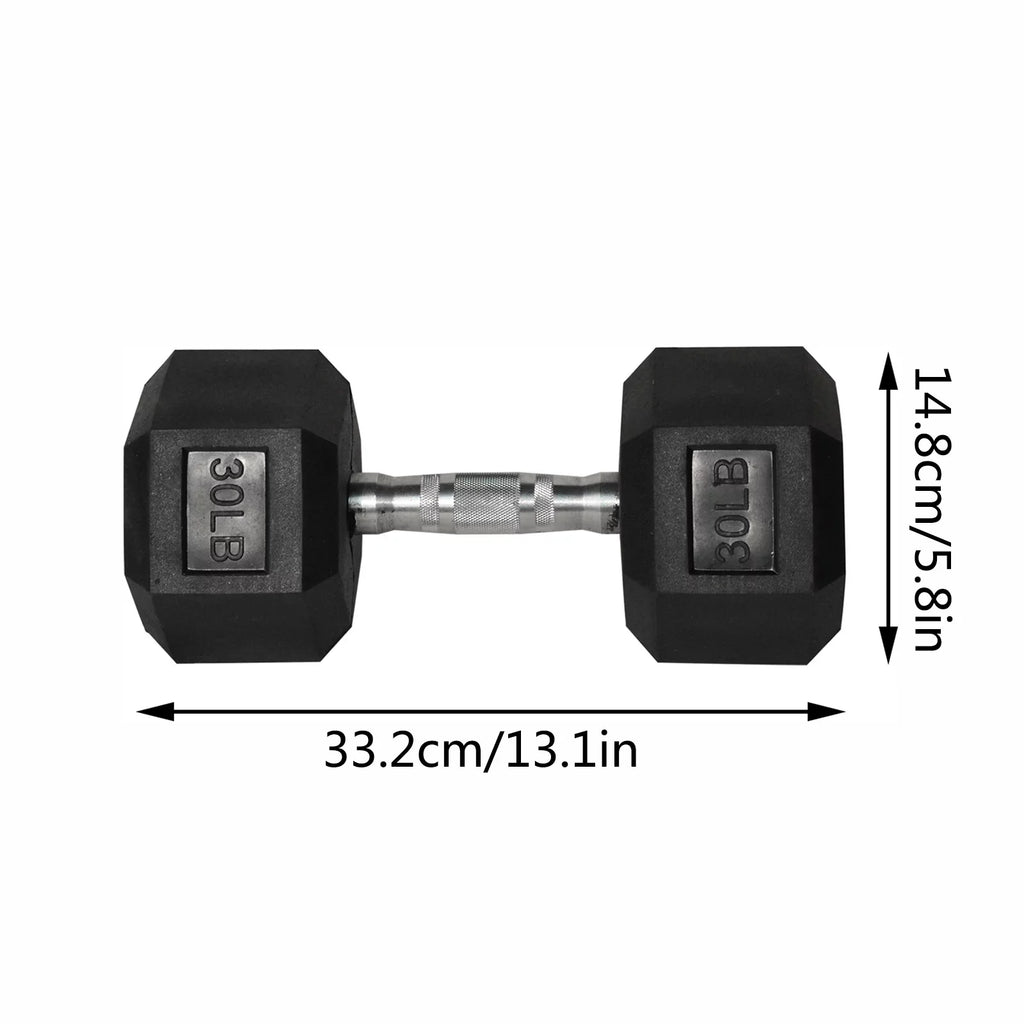 Barbell Dumbbell Pair Rubber 1 Dumbbell Heavy Handles 1 Metal of ATIXEL with Hex of Set