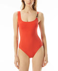 Michael 12 Size Red Swimsuit Women's One Chain Detail Kors Piece