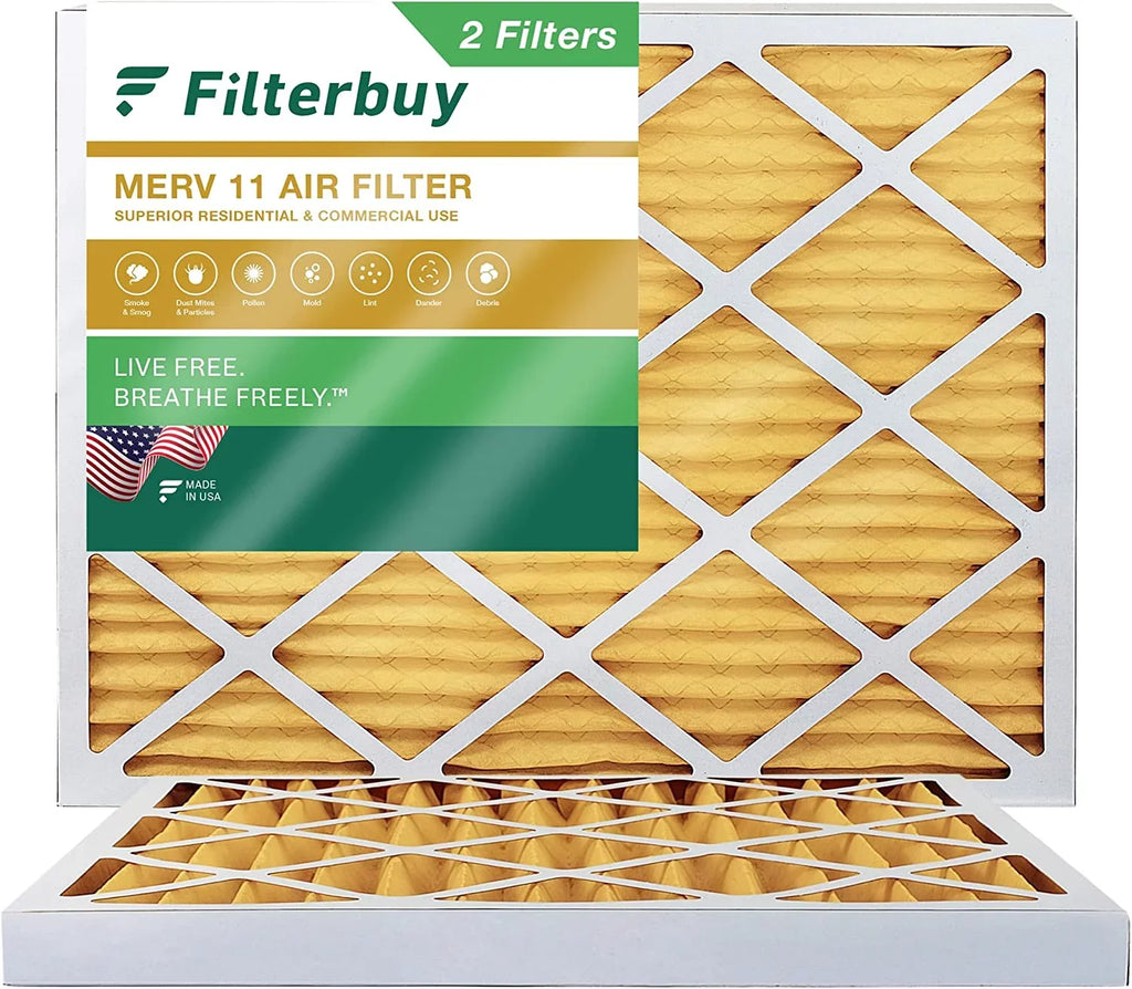 Filterbuy Furnace Filters (2-Pack) 10x14x2 11 Pleated MERV Air HVAC AC