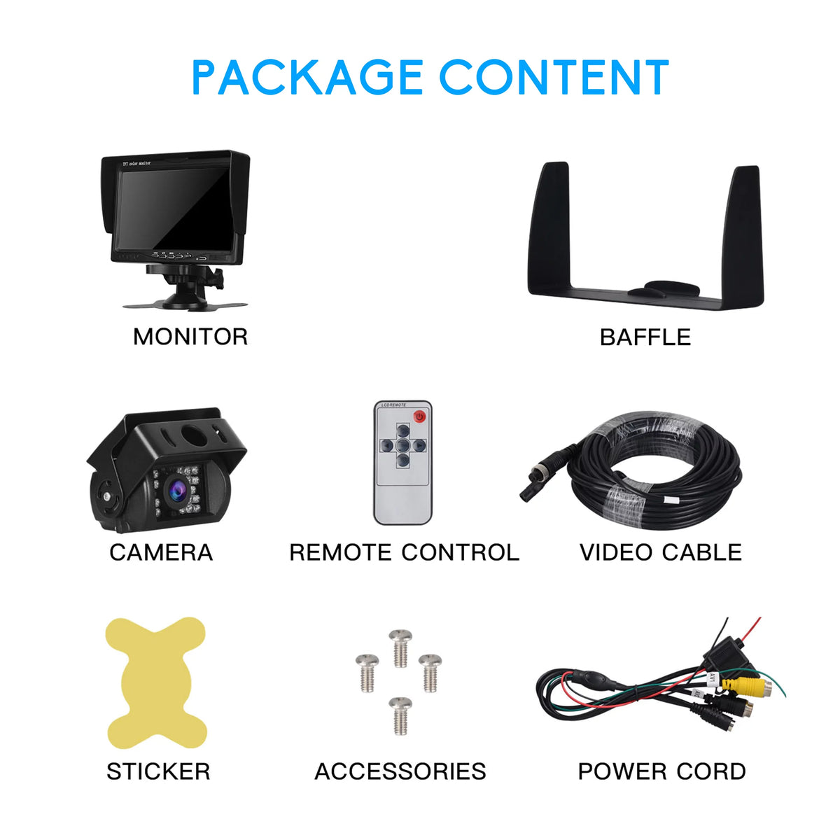 Camera Car for Camera Backup Vehicles Kit, Trucks IR Cars Night Van Vision 7'' Toguard Large Reversing with