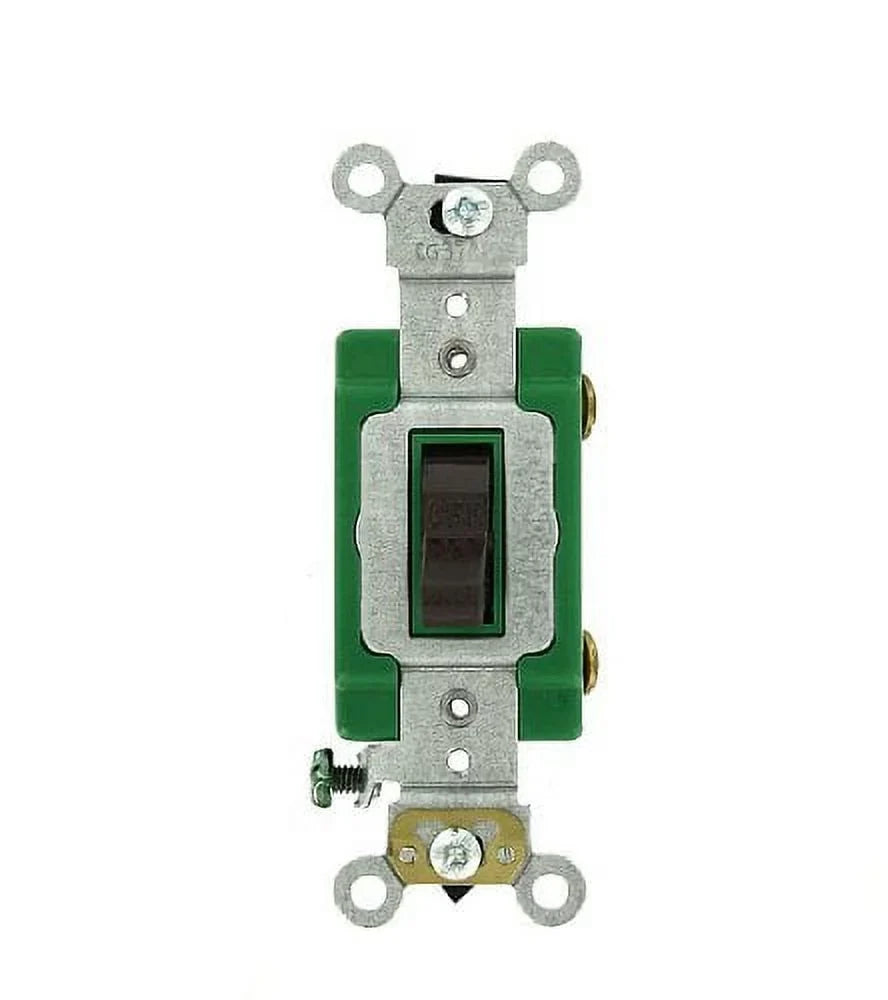 Grade Light Single Brown Toggle Switch Industrial Pole 30A Leviton 3031-2