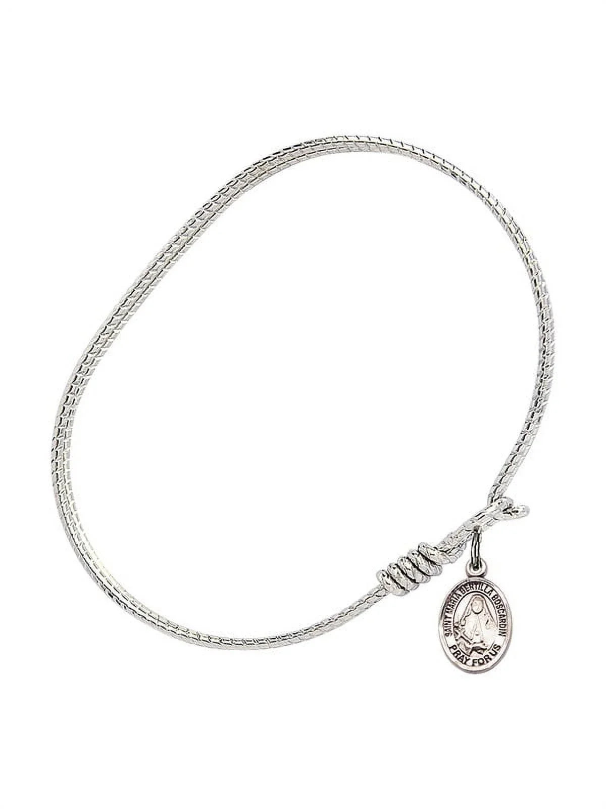 Bracelet Boscardin w/ in Maria Sterling 6 Oval Hook St. Eye 1/4 Bertilla Bangle inch Silver