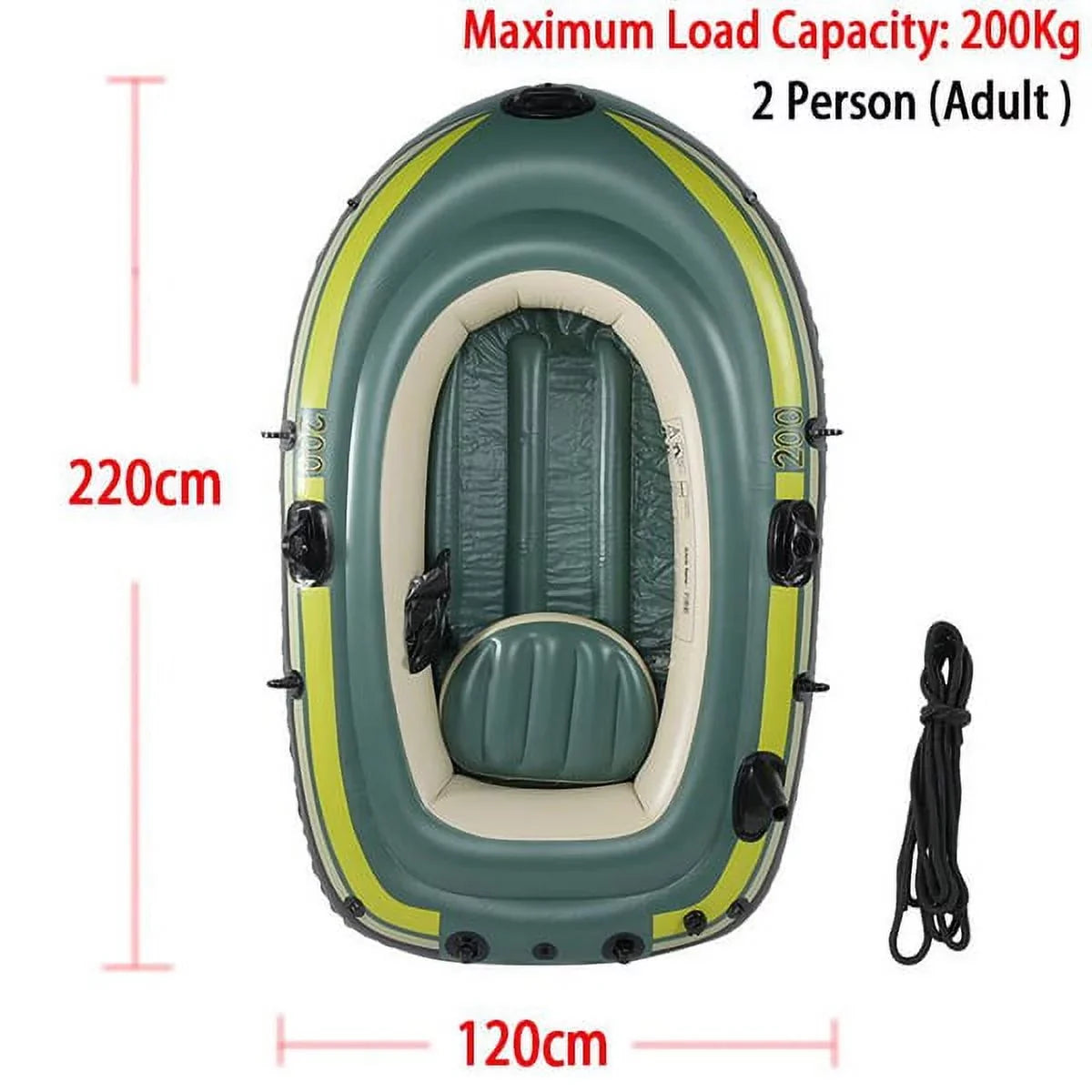Fishing Drifting Two/Three Person Air Eastbuy Inflatable Rowing Diving Green PVC Tool Boat