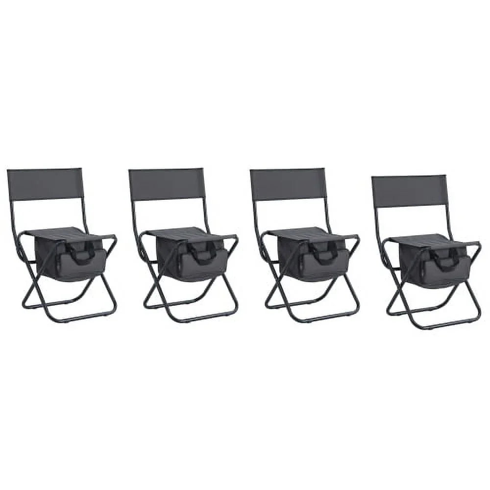 BBQ, Folding Chair 5, and Beach,Backyard, Patio, Party, Set Indoor, Set Camping, Table Picnics, Outdoor for Outdoor of Black/Gray
