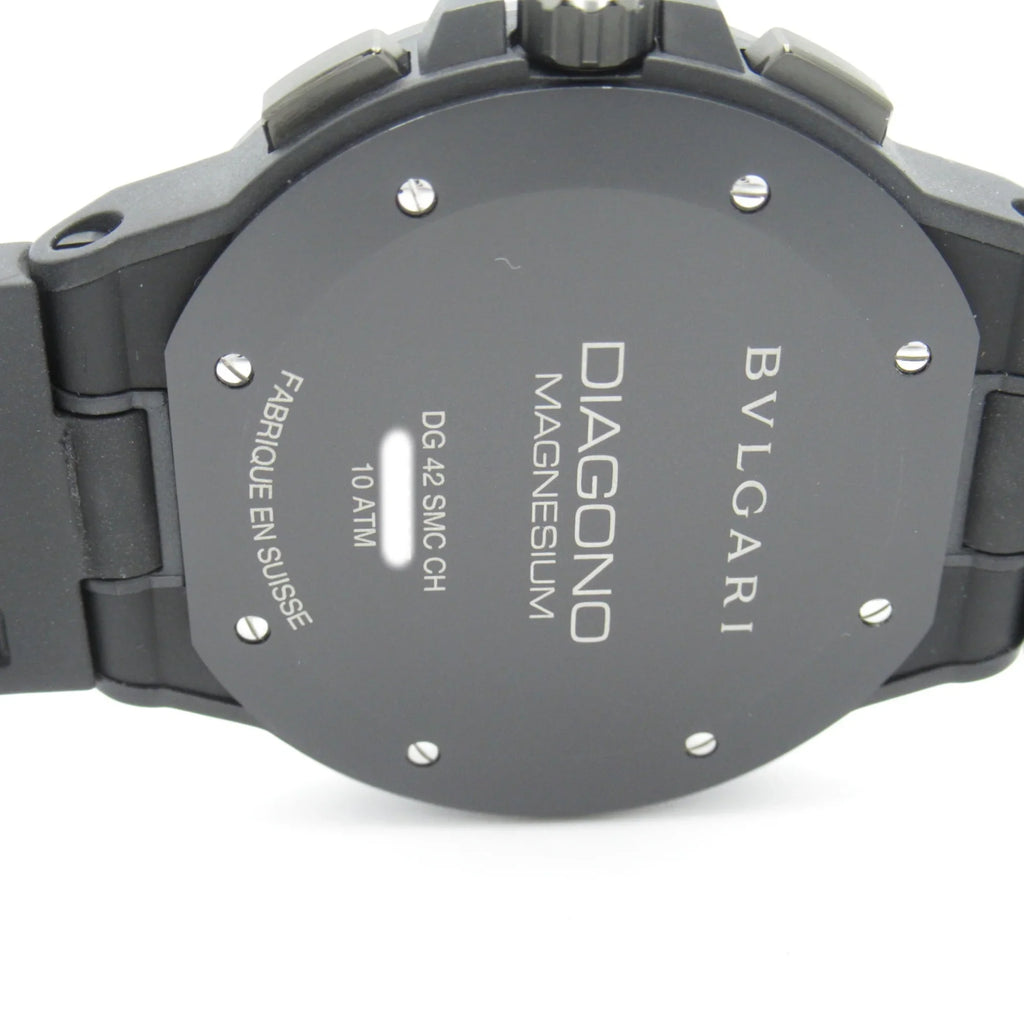 DG42SMCCH (Good) Rubber BVLGARI Wrist DG42SMCCH mag Diagono Watch watch Automatic Mechanical Pre-Owned belt Magnesium Chrono Watch Black Wrist