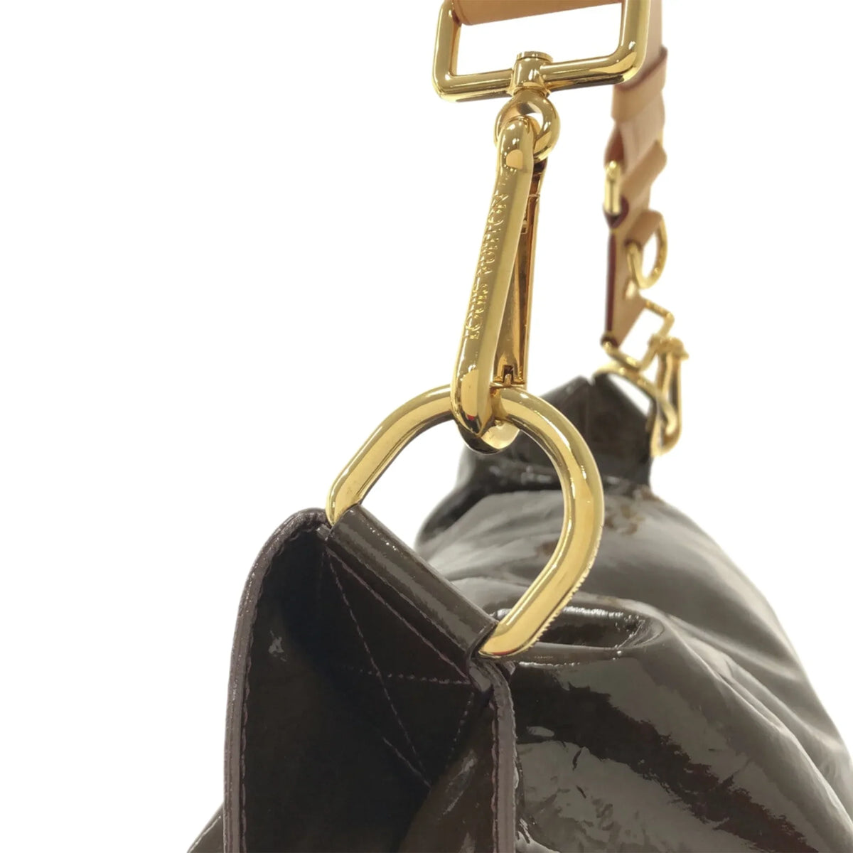Leather Bag Authenticated Brown Louis Besace Vuitton Unisex WeekenderBag Patent Travel Bag Pre-Owned Raindrop