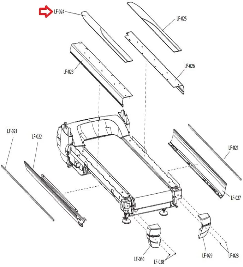 W Treadmill Left Fitness 0K65-01190-2404 Life Works Rail Slip Anti