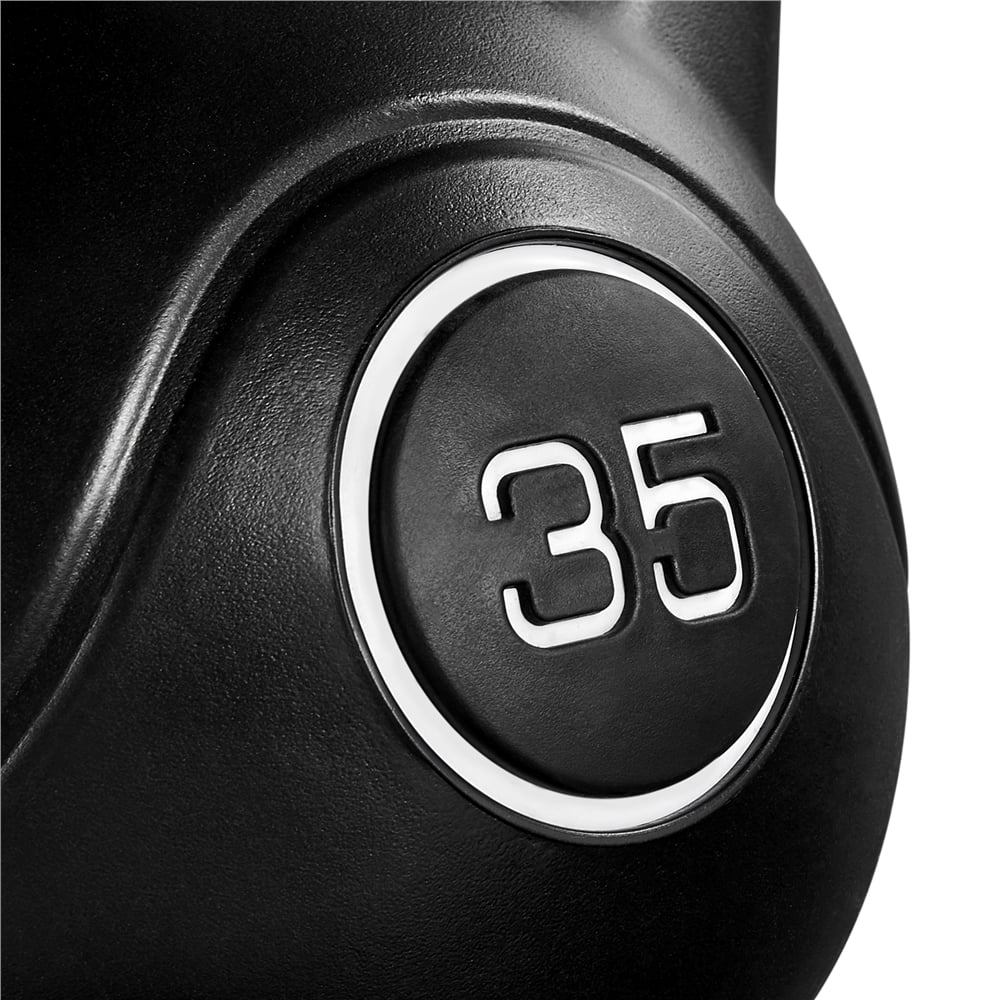 Lifting, Coated Kettlebell Black, Home Weight Gym 35lbs Bodybuilding HDPE Fitness Yaheetech for