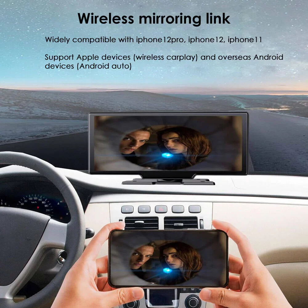 Cam JLLOM Touch USA 10.26inch 2K Android Screen Auto Dash Car Wireless CarPlay 1080P