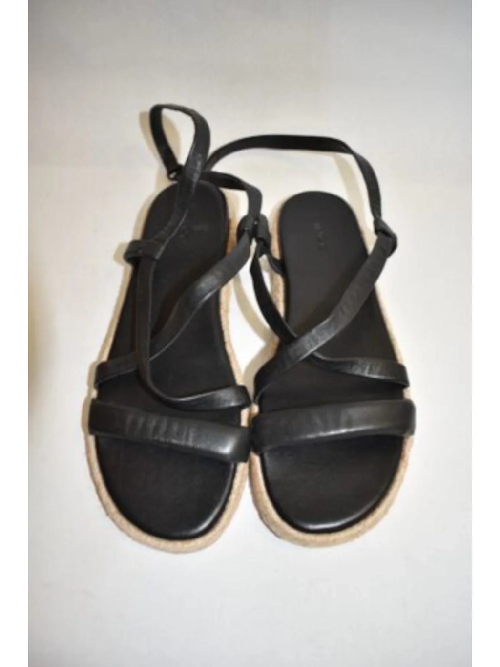 Black Espadrille 9 Shoes M Toe Round Adjustable Ankle VINCE. Smith Strap Womens Strappy