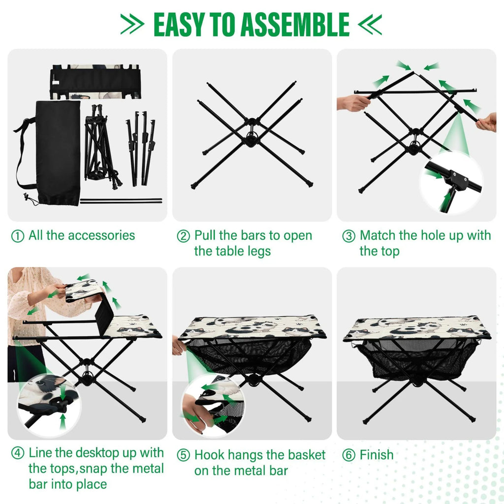 BBQ Cute Picnic Compact Folding Storage Beach Fishing Table Camping Table Table Footprint Outdoor for Portable Cat Bag Travel with