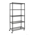 Wheels Fithood with Black Shelving Wire NSF-Certified Steel 5-Tier