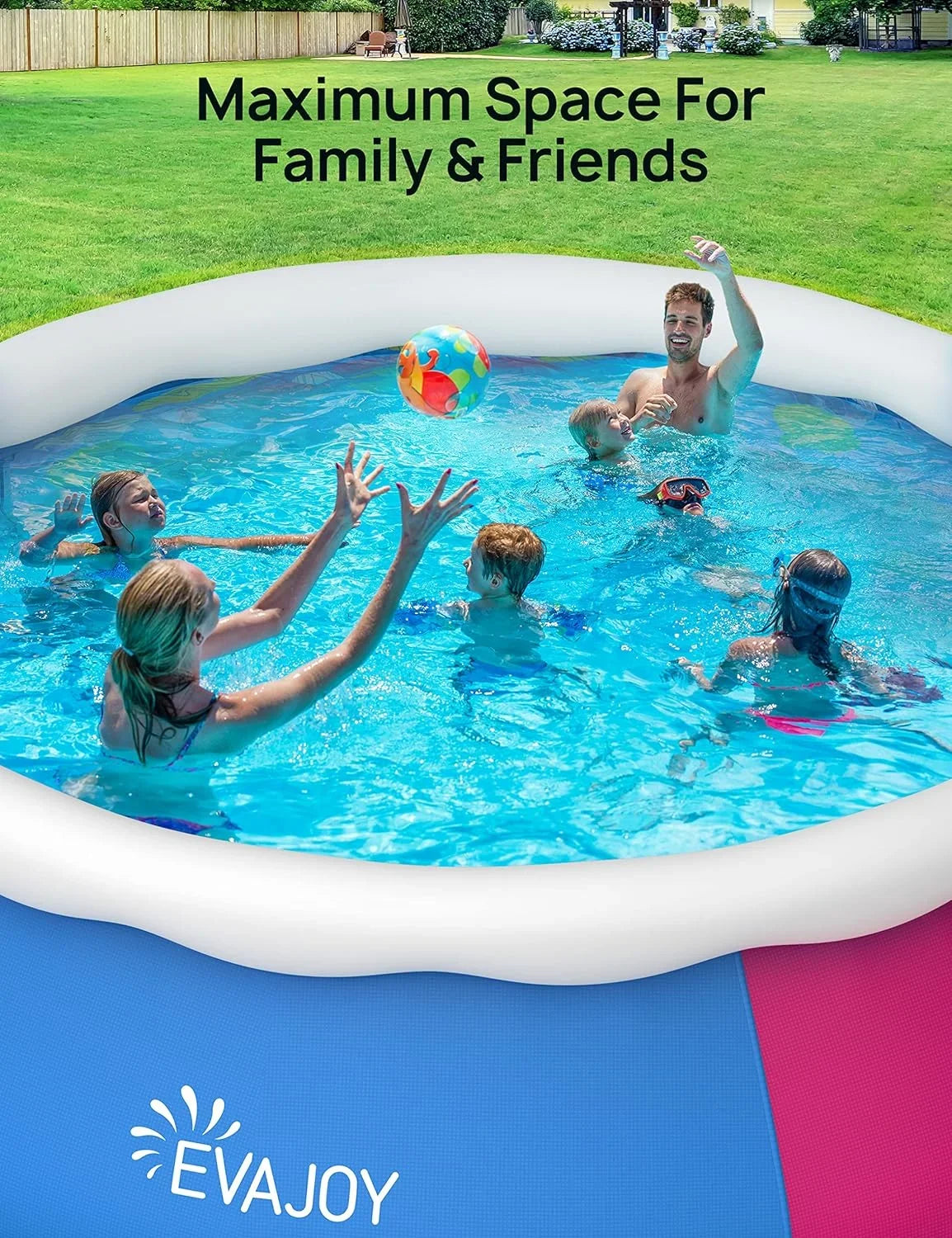 Track Cover, *35in Ground Pump, and Pool 7 Include Cloth Swimming Filter Inflatable Blue 15ft