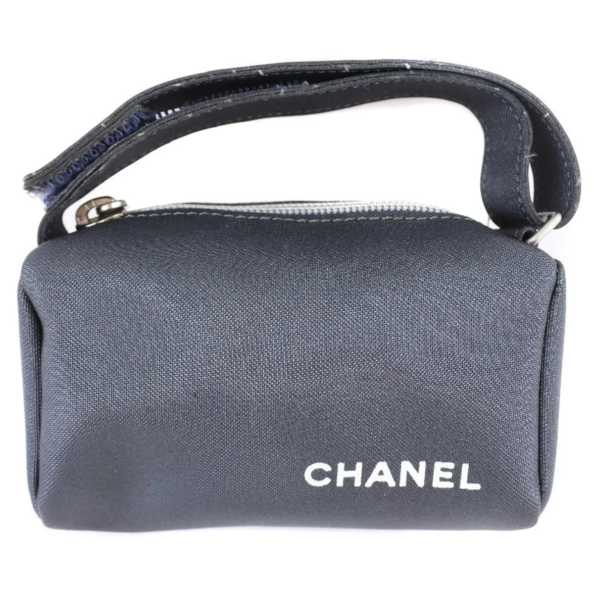 Pre-Owned Pouch Nylon Ladies Chanel Gray (Fair) Vintage Logo