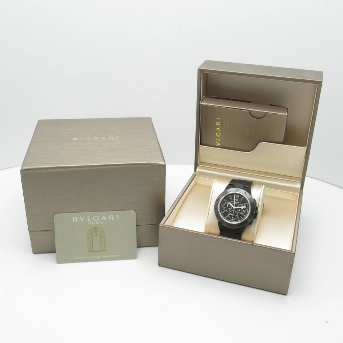 DG42SMCCH (Good) Rubber BVLGARI Wrist DG42SMCCH mag Diagono Watch watch Automatic Mechanical Pre-Owned belt Magnesium Chrono Watch Black Wrist