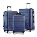 Sets Luggage Lock Double Blue Wheels GOWELL PC+ABS Expandable Suitcase TSA Durable