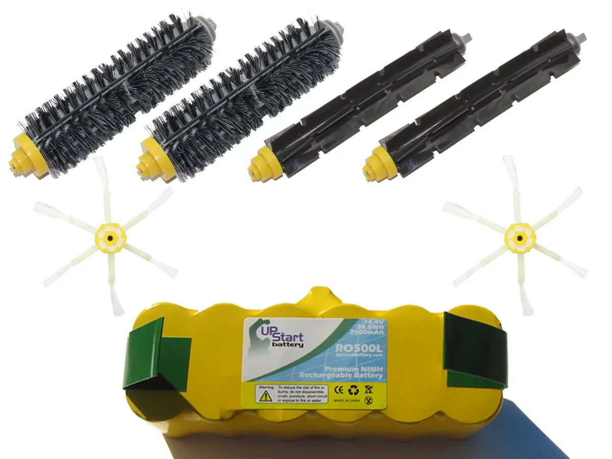 6-Arm 1 Brush Flexible 6-Arm Brush, 2 Side Brush Brushes, iRobot Beater Battery, Flexible Kit Includes Brush, Beater 2 620 Roomba Bristle Battery, - Side 2 Bristle Brushes,