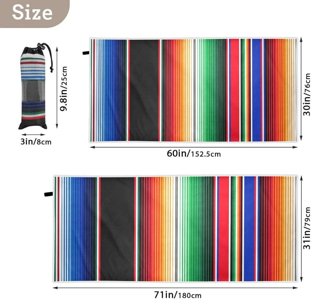 Beach Blanket, Mexican Serape Towel Dry Stripes Oversized Towel Towel, Bestwell Swim Thin Multipurpose Yoga Free 30”X60” Blanket Shower Pool Towel Lightweight Sand Microfiber Quick Bath