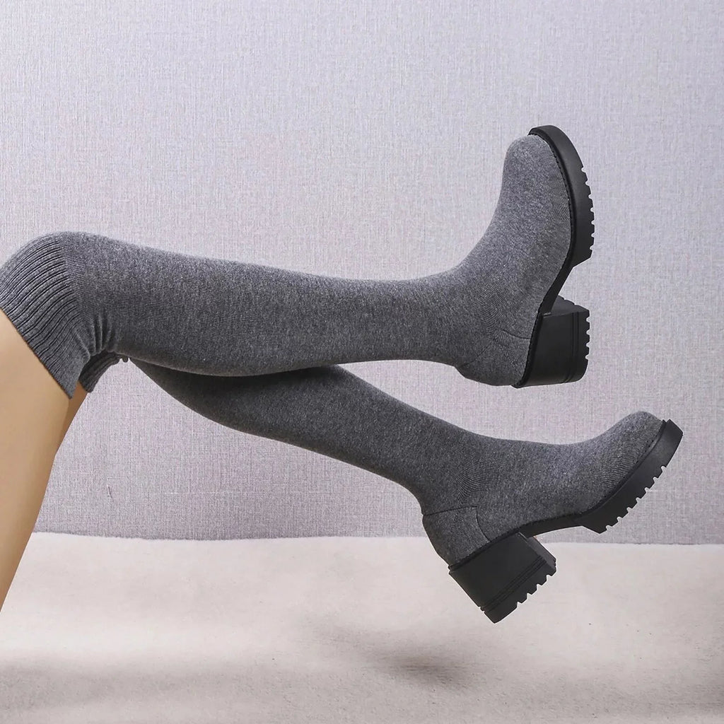 Boots Knee PMUYBHF for Length Snow Waterproof on Boots Boots Buckle 11 Ladies Winter Sock Boots Minimalist Size Work Pull Women Heeled Long Women Boots