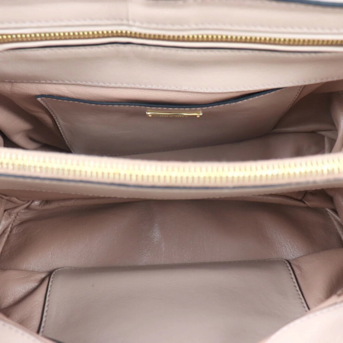 handbag (Good) leather Miu RN1079 Pre-Owned CAMMEO Miu 2WAY MIUMIU beige pink