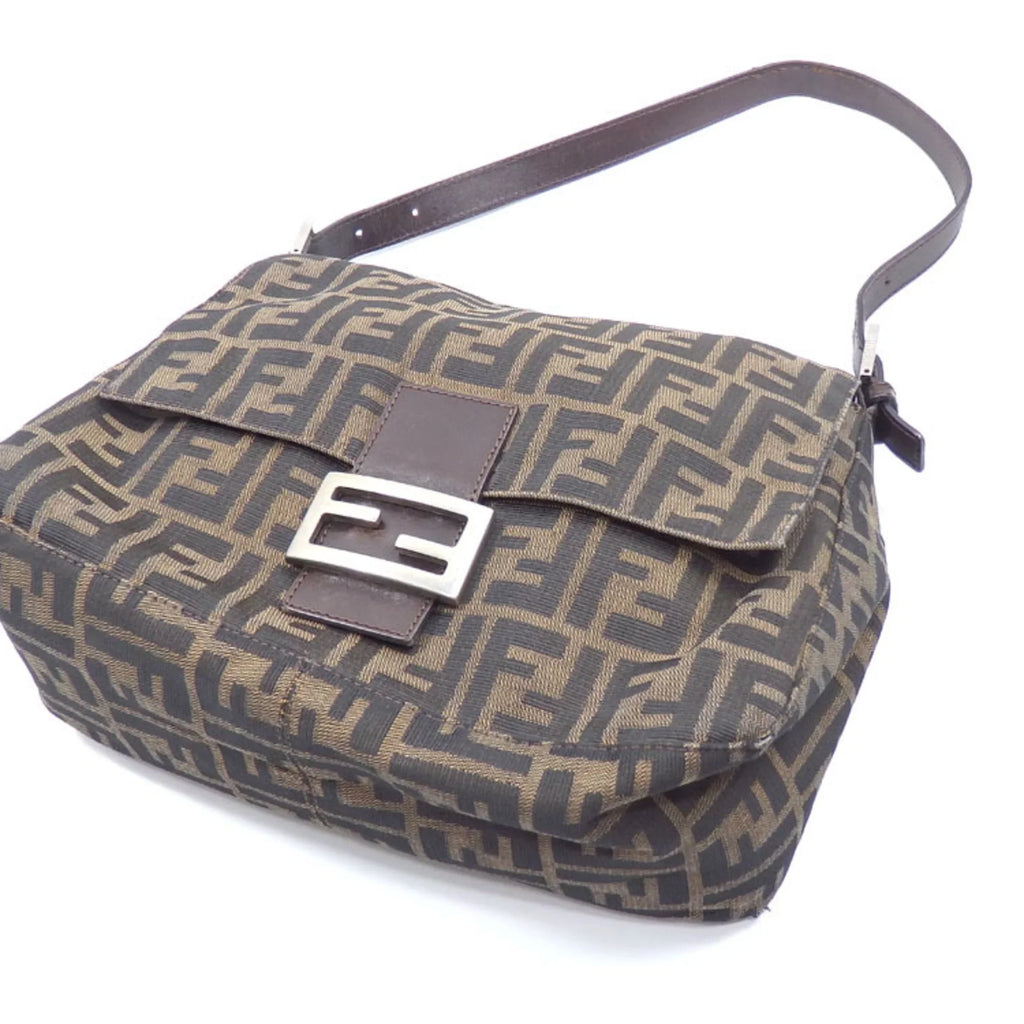 2258 Bag 008 26325 Leather Fendi Bucket (Fair) Mamma Canvas Women's A2229882 Shoulder Zucca Pre-Owned Brown