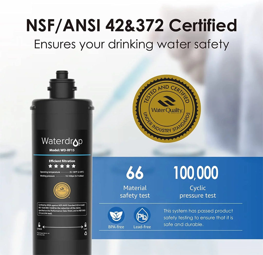 Years Replacement 17UA Water Under Waterdrop WD-RF17 System, Ultra Filtration 3 Filter, Lifetime Sink Water Long