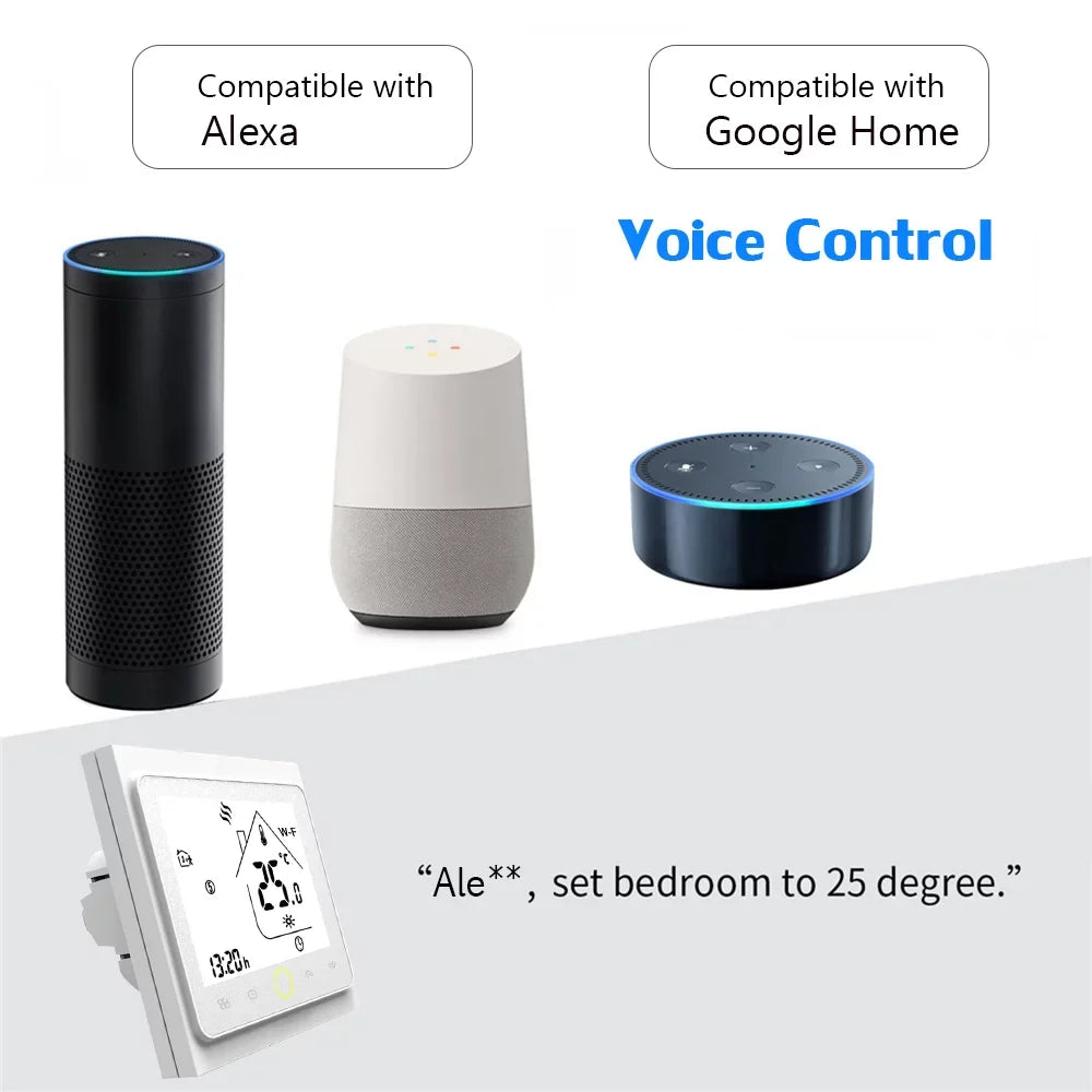 Fi Wi with Home Controller Temperature Control, Compatible Thermostat Tomshoo Water/Gas Boiler Smart