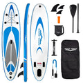 Non-Slip Accessories Backpack, Premium with 10' Up Bag, MATA Stream and Stand & SUP Paddle Deck, MATA Board Leash Hand Pump Blue Paddle, Waterproof
