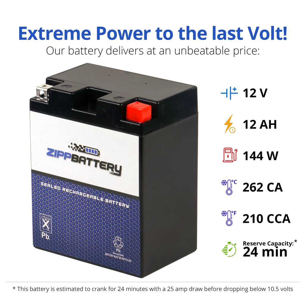 1986 Suzuki Battery 210 Battery Zipp 1100cc for 12 Volts,12 Ytx14ahl-bs Gsx-r1100 Cca) Motorcycle Ah, (14ahl-bs