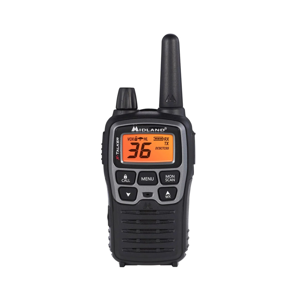Walkie bundle T71VP3 Black Radio Talkies, 38-mile, Two-Way Midland FRS Channels, X-Talker 36