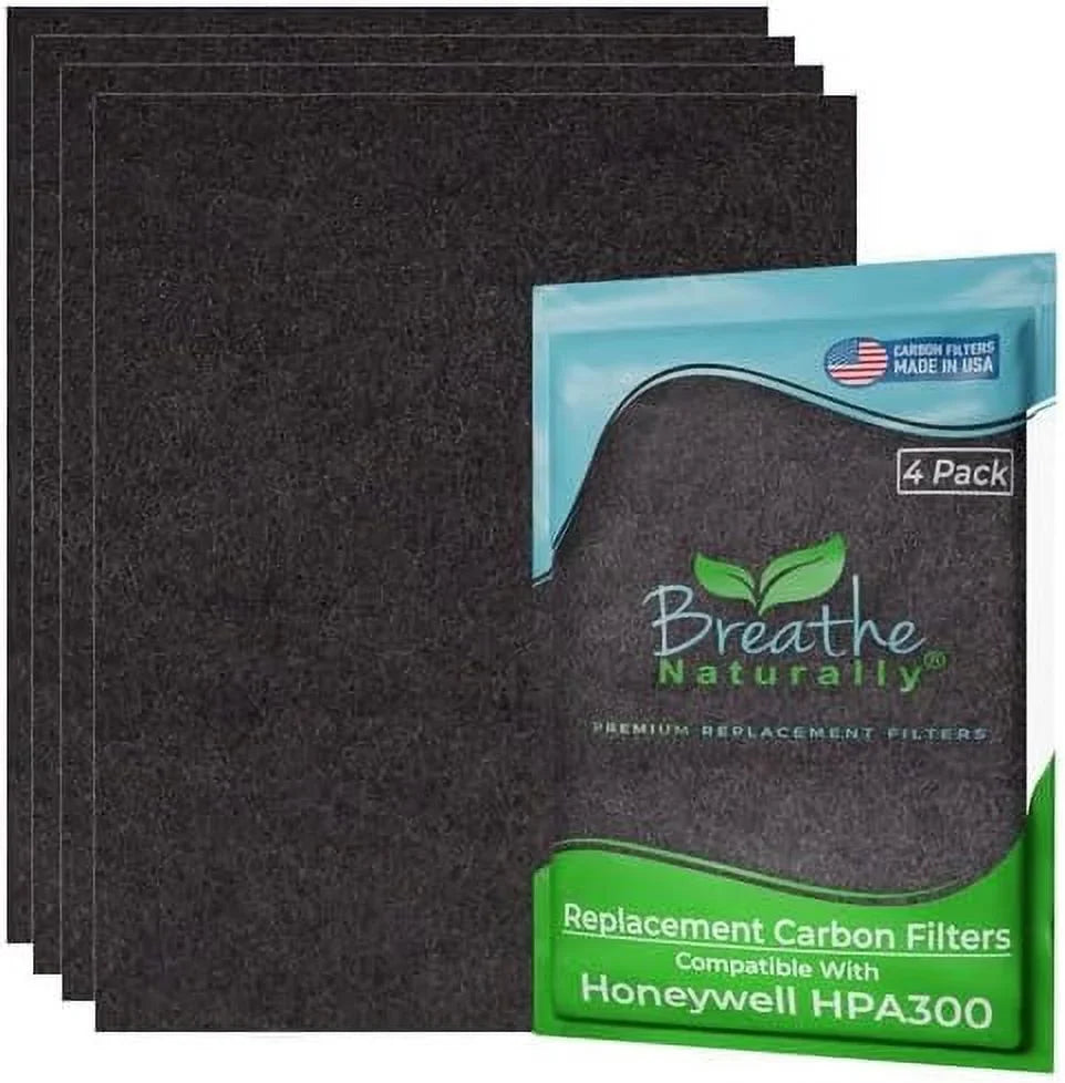 Naturally Carbon Breathe 4pk Prefilter HPA300 Air Honeywell HPA300 for Replacement Purifiers Series