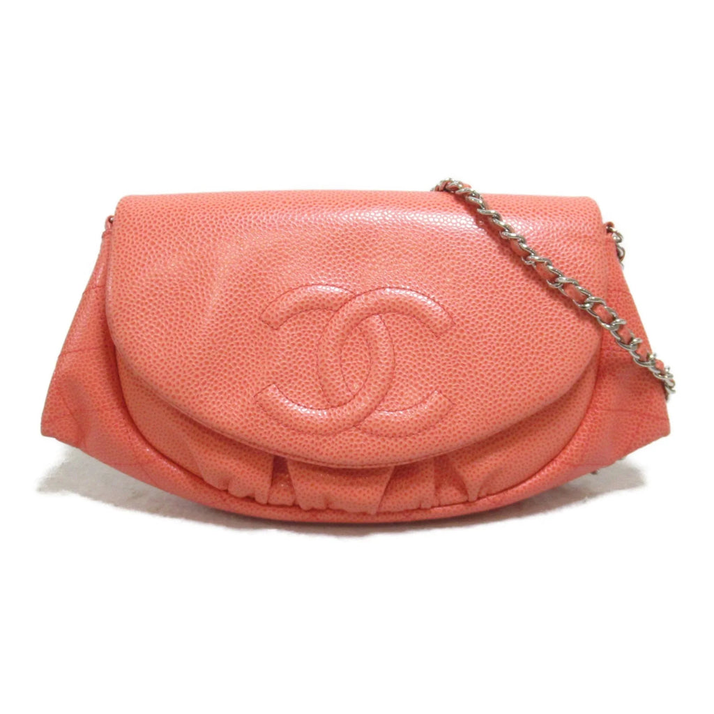 (Good) wallet Chain CHANEL Pink (Grained Pre-Owned Caviar Skin Calf)