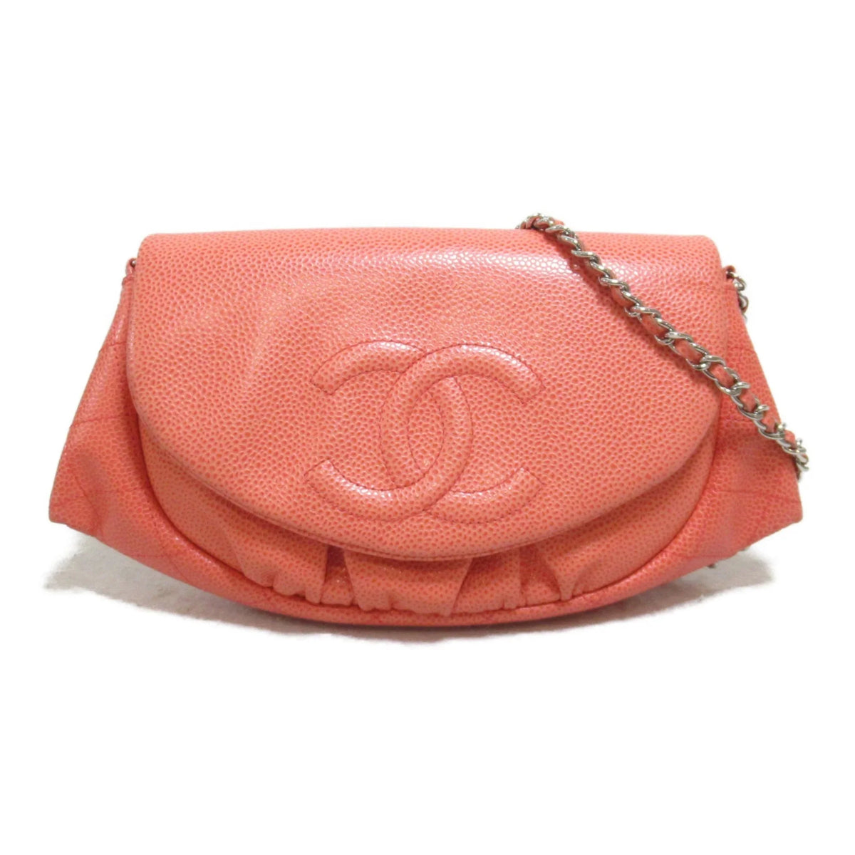 (Good) wallet Chain CHANEL Pink (Grained Pre-Owned Caviar Skin Calf)