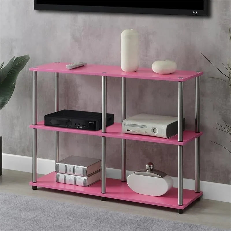 Console Finish in No-Tools Shelves Table Wood with Pink
