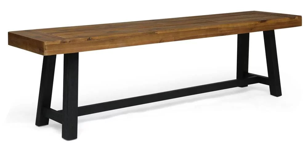 and in Black Sandblast Outdoor Bench Teak Raphael