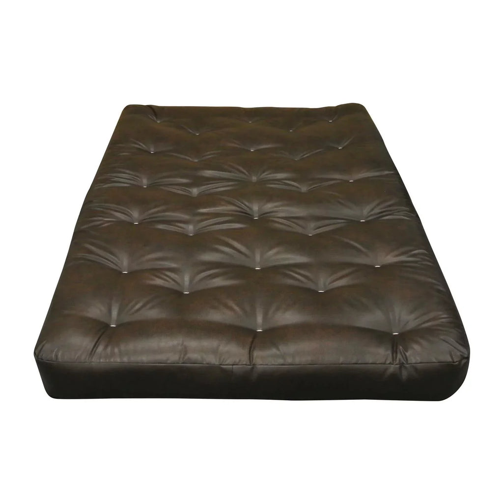 4" #604 Cotton Mattress-Color:Leather,Material:Cotton,Quantity:1 King Futon All Leather